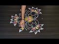 Lotus rangoli designs || deepavali muggulu || friday kolam designs || 5*3 Dots||