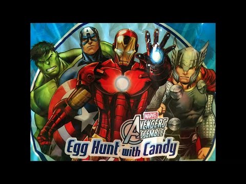 MARVEL AVENGERS Egg Hunt with Candy - Hulk Iron Man Captain America Thor Video