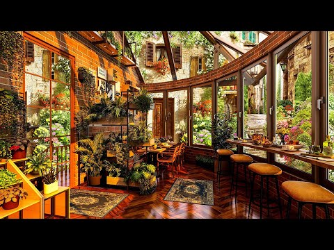 Summer Morning Coffee Shop Ambience with Sweet Piano Jazz Music to Focus,Work, Study | Summer Jazz