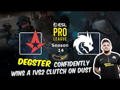 Degster confidently wins a 1vs2 clutch on Dust, Astralis vs Spirit, ESL Pro League Season 14