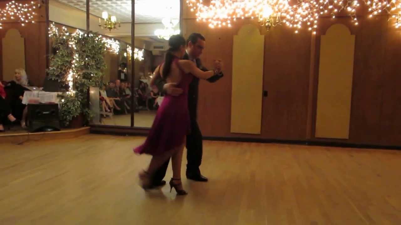 Carolina Jaurena and Andres Bravo at La Milonga Rosa for Valentines's Day