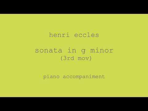 H. Eccles - Sonata in G minor (3rd mov.- Adagio). PIANO ACCOMPANIMENT