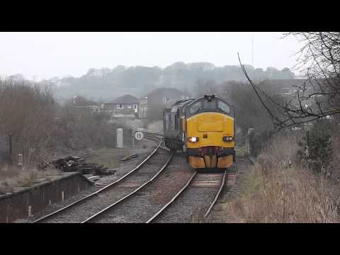 6C51 Sellafield-Heysham Flasks at Bare Lane 37425-37259 7th March 2013