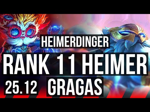 HEIMERDINGER vs GRAGAS (TOP) | 8 solo kills, 500+ games, Dominating | EUW Master | 25.12