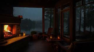 Cozy Rain And Fireplace Ambience In A Quiet Cabin help  to Relaxation and Get Rid