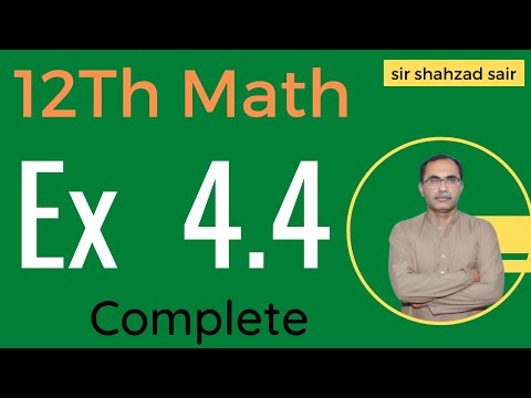 FSC Math Part 2 Chapter 4 || Exercise 4.4 Introduction To Analytic Geometry || 12Th Class Math