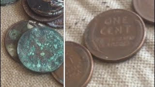GENTLY clean “potentially valuable” coins so you can read the date (treasure hunting tips)