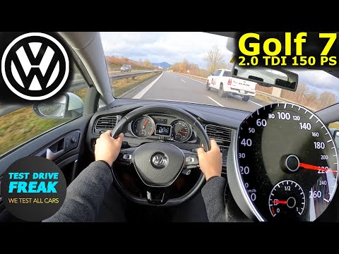 2015 VW Golf 7 2.0 TDI 150 PS Manual 🚗 TOP SPEED POV + Fuel Consumption Test