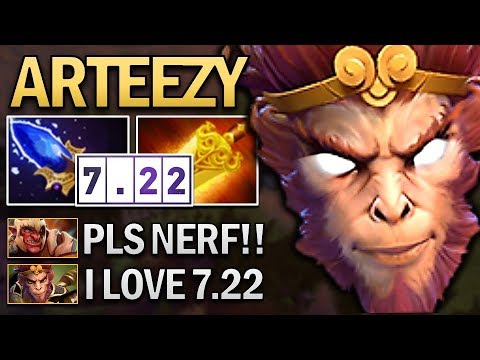 EG.Arteezy Monkey King Aghanims Radiance Combo Dota 2 7.22 Gameplay ROAD TO TI11