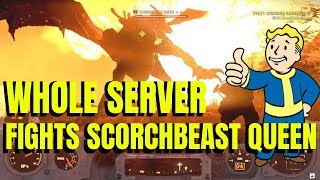 Fallout 76 (Part 38) WHOLE SERVER FIGHTS SCORCHBEAST QUEEN + PRIME FISSURE ENEMIES!