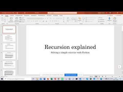 La Ricorsione Spiegata in Python: da Ciclo a Funzione Ricorsiva | Semplice Esercizio