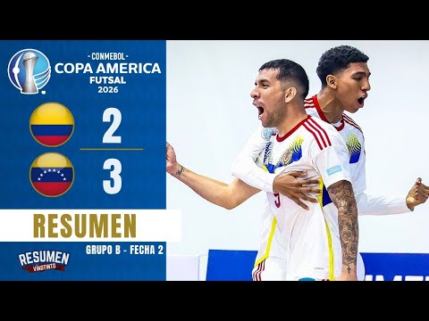 Colombia vs Venezuela | RESUMEN | Copa América Futsal Paraguay 2026 - Fecha 2