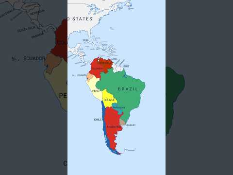 South  American countries maps size comparison #brazil #argentina #chile #southamerica #maps #shorts
