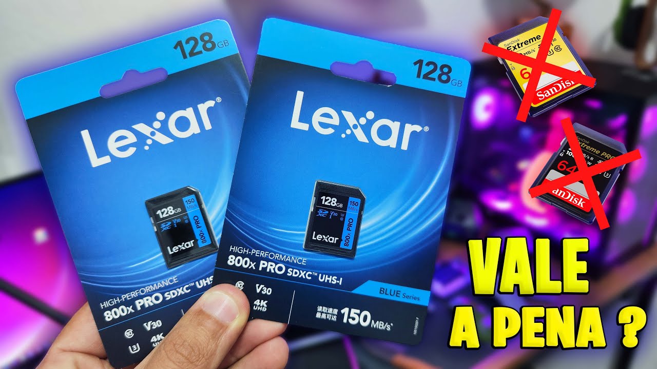NÃO COMPRE CARTÕES SANDISK ANTES DE CONHECER OS CARTÕES LEXAR 800x PRO DO ALIEXPRESS (COMPARATIVO)