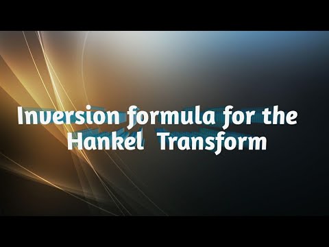 Inversion formula for the hankel Transform
