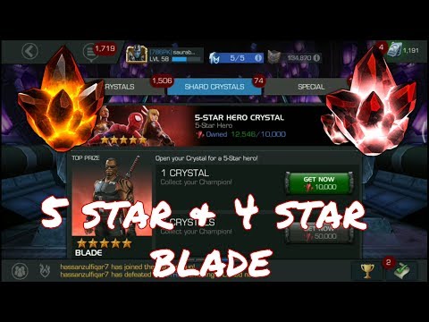 5 star and 4 star blade crystals opening | marvel contest of champions