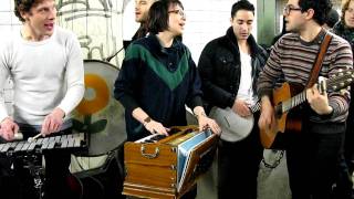 FREELANCE WHALES location BEDFORD L SUBWAY PLATFORM Brooklyn NYC March 2 2010