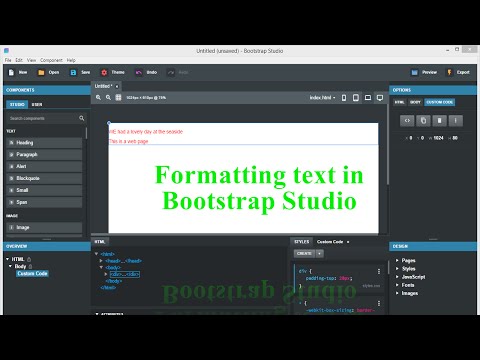 Formatting text in Bootstrap Studio