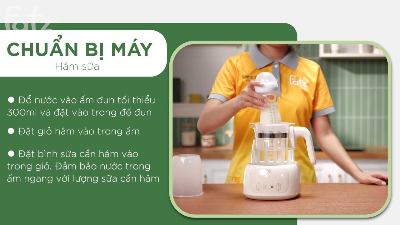 Máy đun và hâm nước pha sữa điện tử Fatzbaby Quick 16 FB3506HB