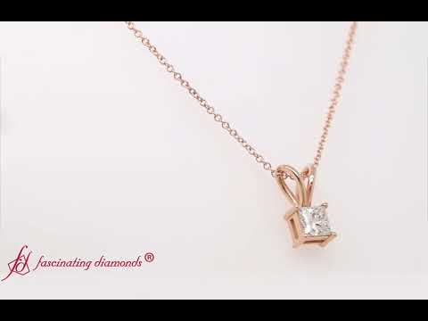 0.50 Ct. Diamond Princess Cut Solitaire Necklace #finejewelry #diamondpendant