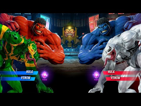 Red Hulk & Venom VS Blue Hulk & Anti-Venom (Very Hard) - Marvel vs Capcom | 4K Gameplay