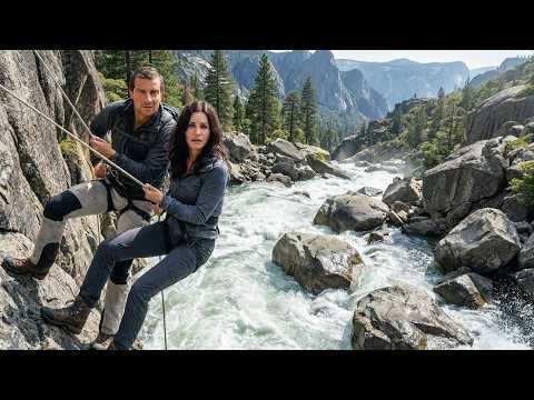 Can Courtney Cox Abseil Over A Rocky River? - Bear Grylls Running Wild