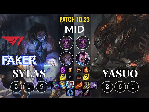T1 Faker Sylas vs Yasuo Mid - KR Patch 10.23