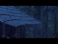 Listen Sleep Instantly With Heavy Rain And Thunder On Roof Of Cabin At Night