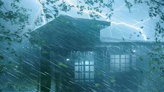 Fall Asleep Fast on a Stormy Night | Heavy Rainstorm on Tin Roof & Powerful Thunder with Storm Wind