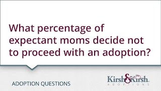 Adoption Questions: What percentage of expectant moms decide not to proceed with an adoption?