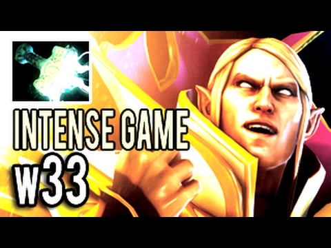 Electric Gun Invoker is BACK! Intense Game with Mjollnir by w33 8k MMR Patch 7.02 Meta Dota 2