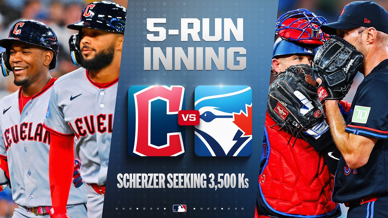 FULL INNING: Guardians score 5 runs with Max Scherzer 1 strikeout away from 3,500 | MLB Highlights