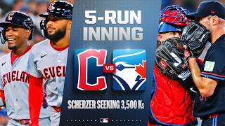 FULL INNING: Guardians score 5 runs with Max Scherzer 1 strikeout away from 3,500 | MLB Highlights