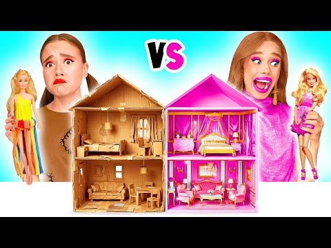 We Build Amazing Doll House for Barbie | Rich vs Broke Challenge
