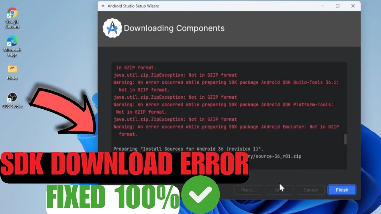 Fix Android Studio SDK Download Error (Red Error) – SDK Components Not Installing