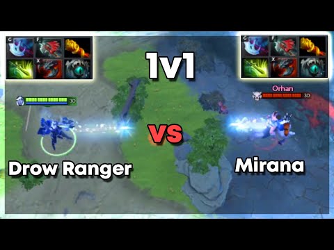 Drow Ranger vs Mirana - Dota 2 1v1 Full Items