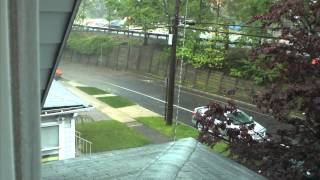 May 23 2014 Bloomfield NJ storm - heavy rain, hail and flooding on my street