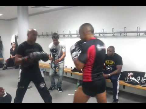Warming up before the fight Mix Fight Gala 13