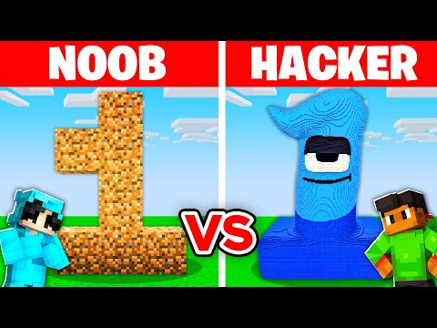 NOOB vs HACKER: I Cheated In a Number Lore Build Challenge! (Number 1)