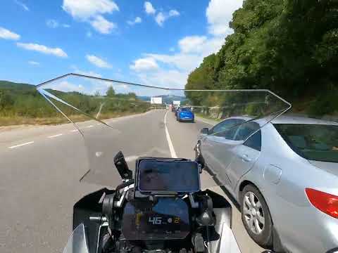 BMW R1250 GSA in traffic jam on DN1 Comarnic