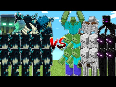 Unstoppable WARDEN ARMY Takes on Minecraft Mob Horde