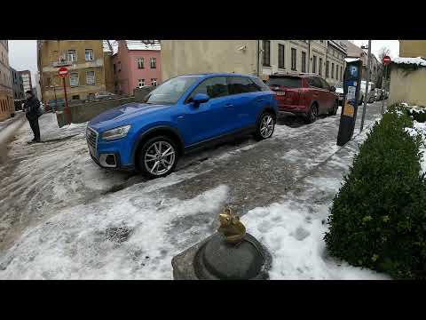 Klaipėda, German Memel, city and port | Winter Walking Tour | 4K UHD 🎧 Binaural / Stereo audio