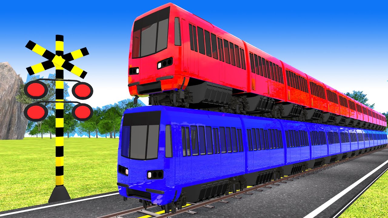 踏切アニメ  あぶない電車 TRAIN 🚦 Fumikiri 3D Railroad Crossing Animation #train #1