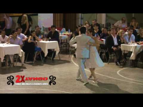  Néstor Patitas Azorín  and  Jesica Arfenoni  are  dancing  to  the  vals  "  Valsecito Criollo  "