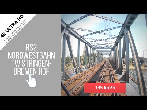 Führerstandsmitfahrt RS2 Twistringen - Bremen HBF in 4K Ultra-HD / Oddly Satisfying