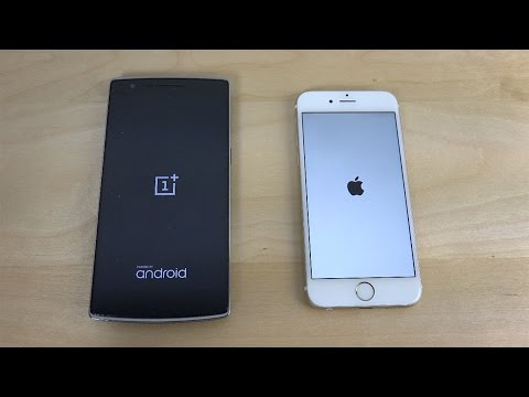 OnePlus One OxygenOS Android 5.0.2 Lollipop vs. iPhone 6 Official iOS 8.2 - Which Is Faster? (4K)