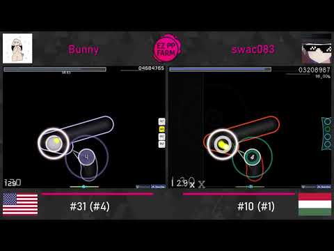 【osu!EZPPFarm Duel】Bunny vs swac083 | Panda Eyes - ILY [Ciyus Miapah's Extra]