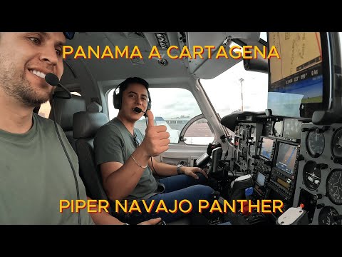 Llegando a Cartagena desde Panama en el hermoso Piper Navajo Panther PA31!!