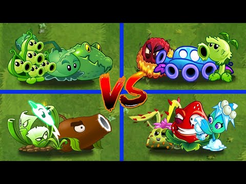 4 Team Random Plants Pea Team X Launch Team Battles - Pvz 2 Team Plants Vs Team Plant