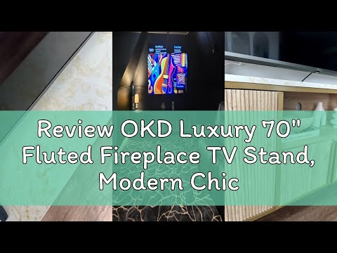 OKD Modern 70" TV Stand, Entertainment Center for TVs Up to 80", Media Console with Large Open Storage & Side Cabinets, Thick Wood Design for Living Room, Dark Rustic Oak video review thumbnail